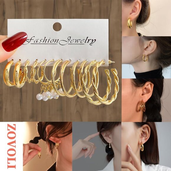 50 PCS Gold Jewelry Set for Women Dainty Dangle Earrings Bracelets Necklaces - Picture 6 of 6